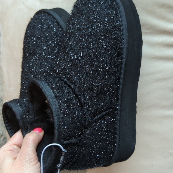 Bearpaw Black Sparkle Boots Ankle US size 5 Shalini Youth wool blend lining - Picture 11 of 11